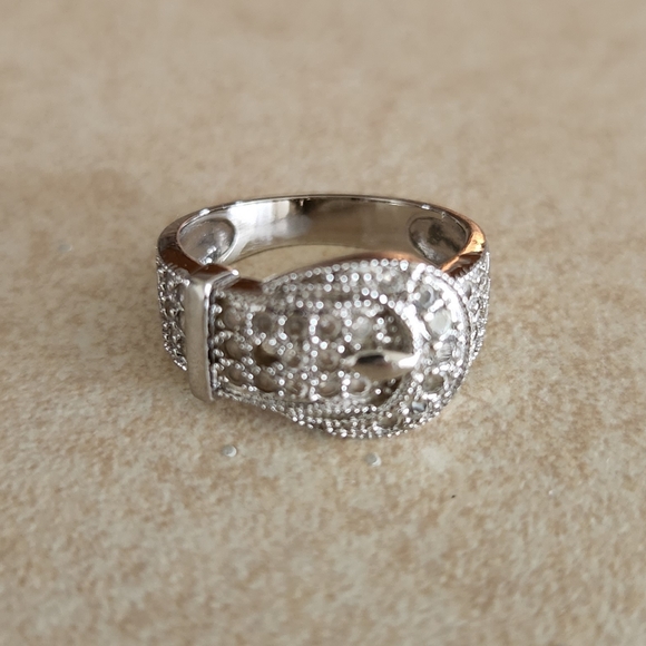 925 Sterling Silver Buckle Ring - Picture 3 of 3
